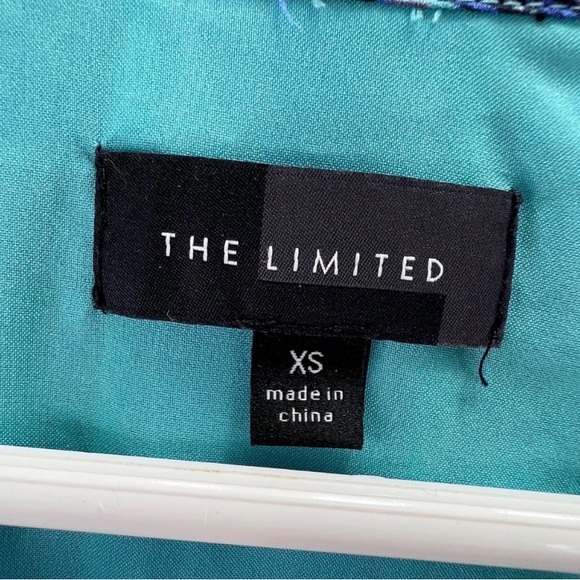 The Limited Teal/Navy Paisley Long Sleeve Dress Sz XS Like new - Picture 7 of 7